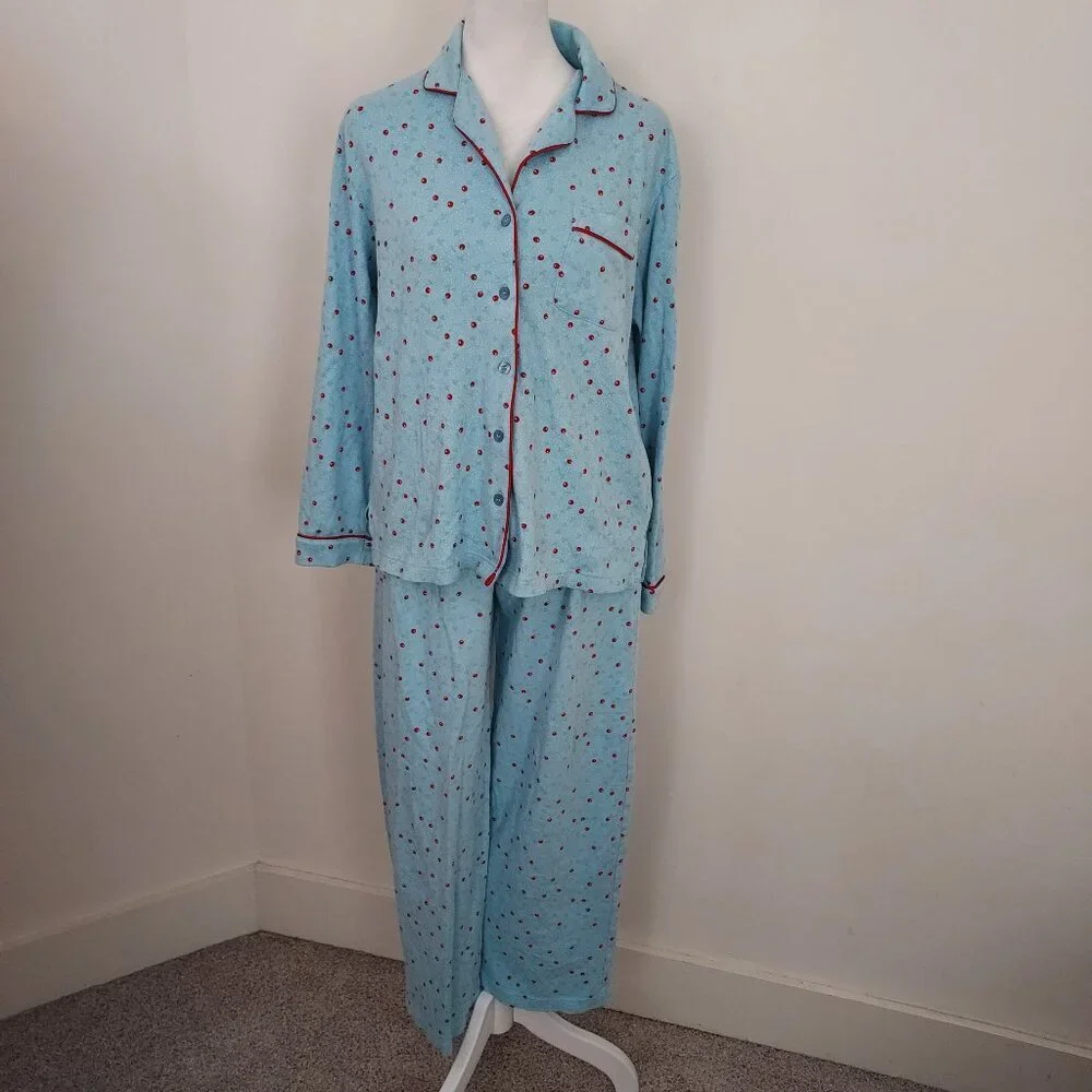 Charter Club Printed Cotton Flannel Pajama Set Size XS